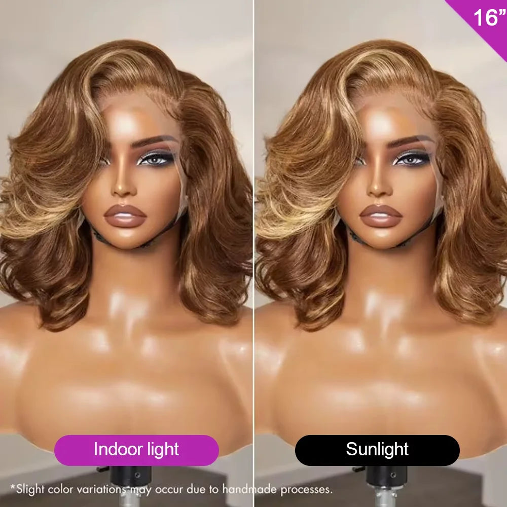 Honey Blonde Body Wave Bob Wig — human hair wig lace front for women