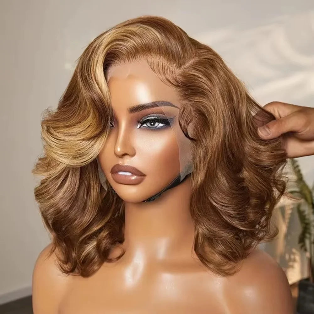 Honey Blonde Body Wave Bob Wig — human hair wig lace front for women