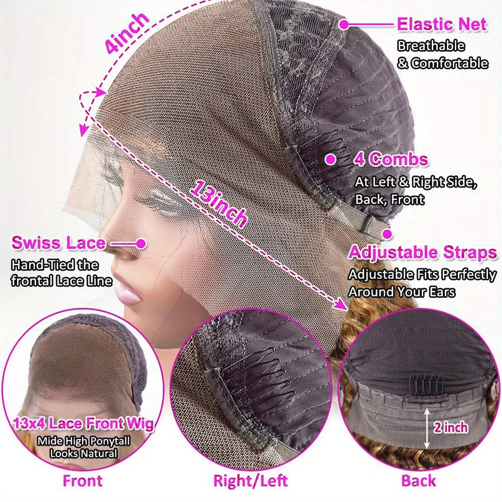 32 Inch Honey Blonde Highlight Lace Wig — human hair wig lace front for women