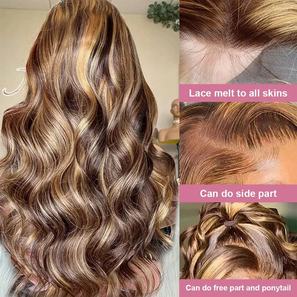 4/27 Highlight Body Wave Lace Wig — human hair wig lace front for women