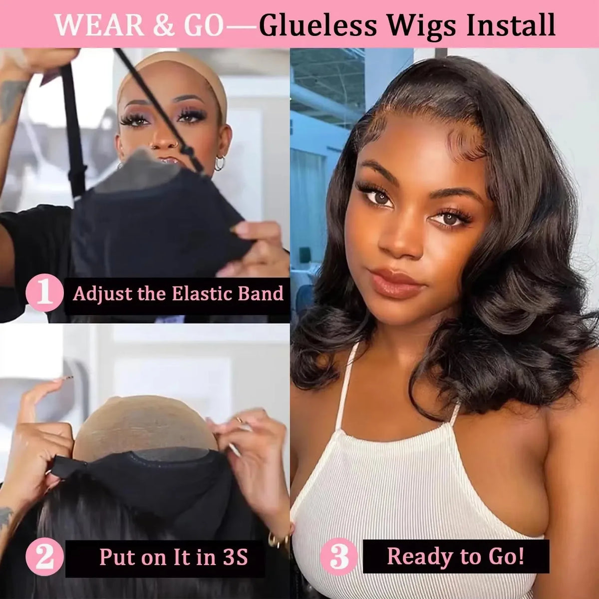 Glueless Straight Human Hair Bob Wig — human hair wig lace front for women