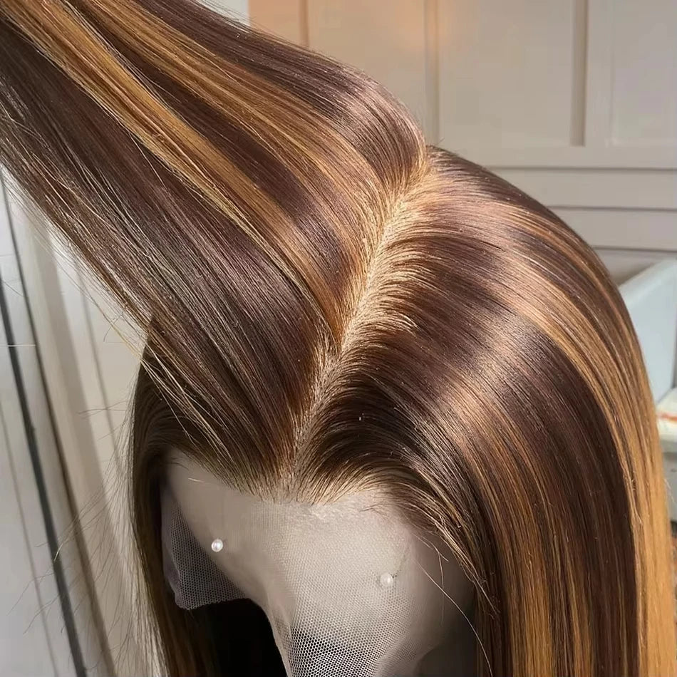 32 Inch Honey Blonde Highlight Lace Wig — human hair wig lace front for women