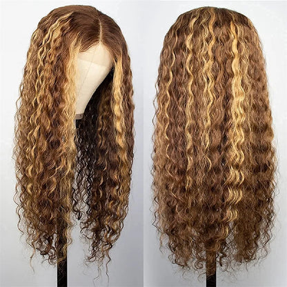 Honey Blonde Deep Curly Lace Wig — human hair wig lace front for women