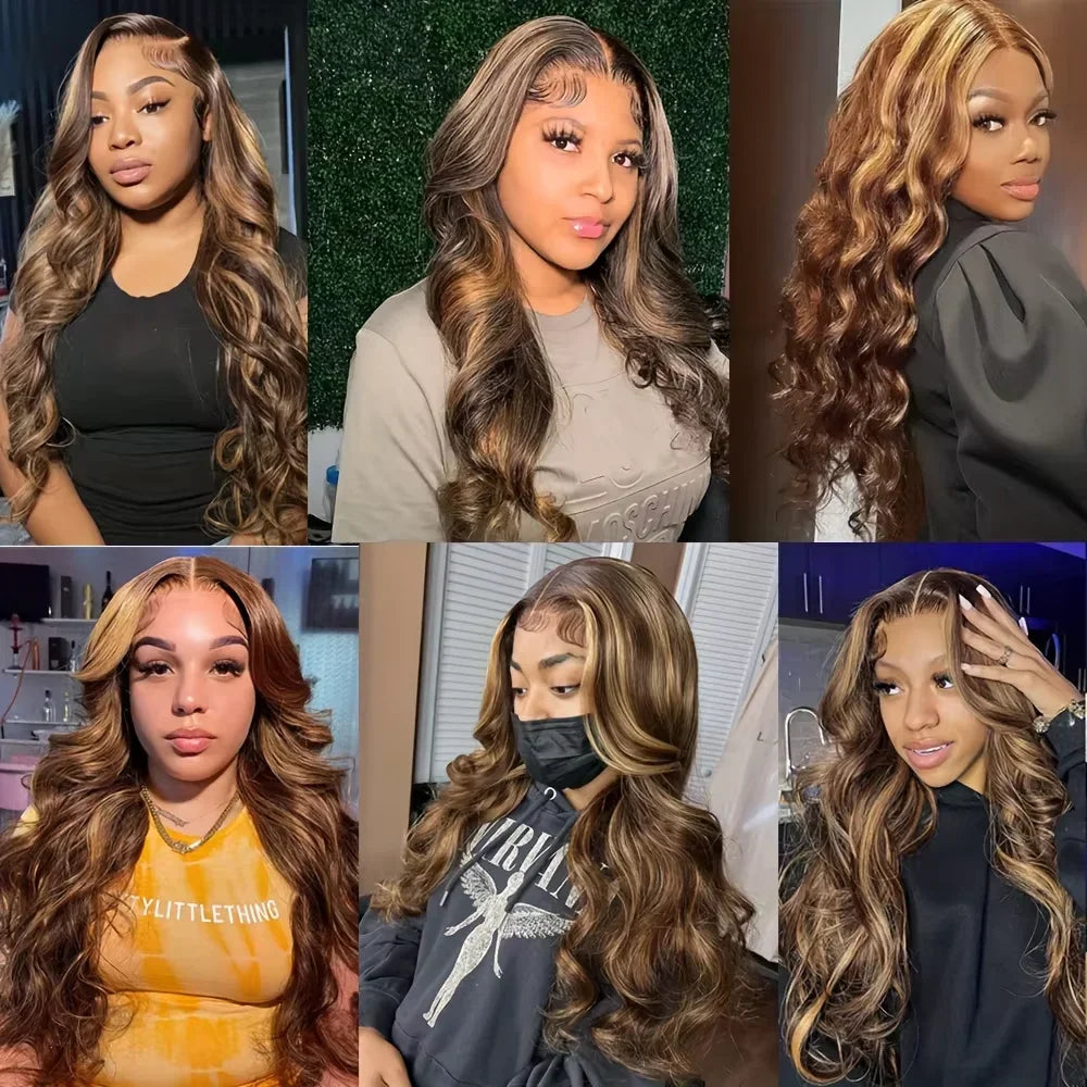 4/27 Highlight Body Wave Lace Wig — human hair wig lace front for women