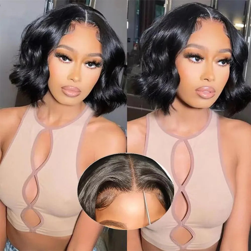 Glueless Straight Human Hair Bob Wig — human hair wig lace front for women