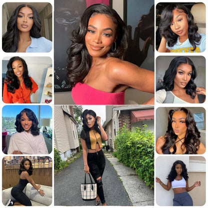 Glueless Straight Human Hair Bob Wig — human hair wig lace front for women