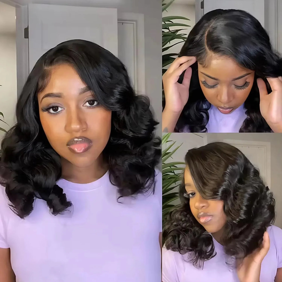 Glueless Straight Human Hair Bob Wig — human hair wig lace front for women